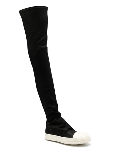 Shop Rick Owens Knee-length Leather Boots In Schwarz