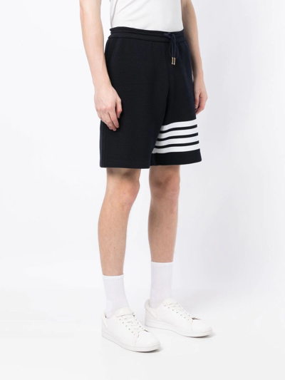 Thom Browne Pantaloncini Da Allenamento A 4 Barre In Blau