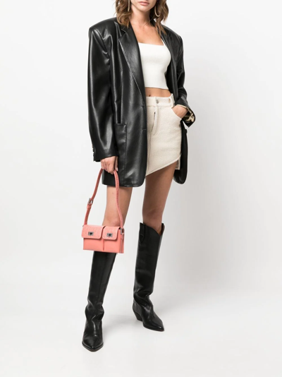 Shop By Far Snakeskin-effect Leather Shoulder Bag In Pink