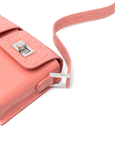 Shop By Far Snakeskin-effect Leather Shoulder Bag In Pink