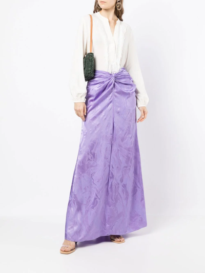 Silvia Tcherassi Frayed-edge V-neck Blouse In White