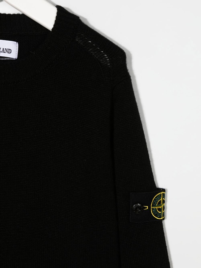 Stone Island Logo-patch Jumper In Schwarz