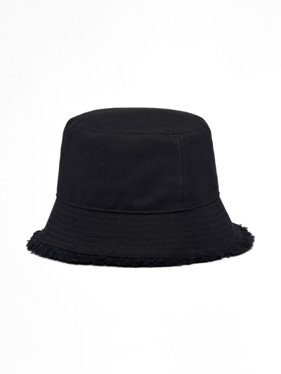 Shop Prada Triangle-logo Bucket Hat In Schwarz