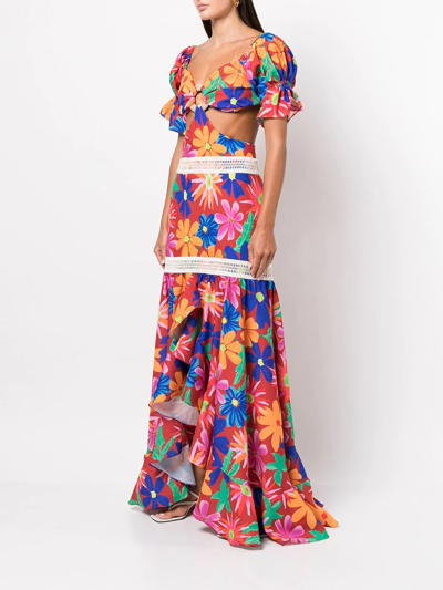 Patbo Aster Off-shoulder Maxi Dress In Mehrfarbig