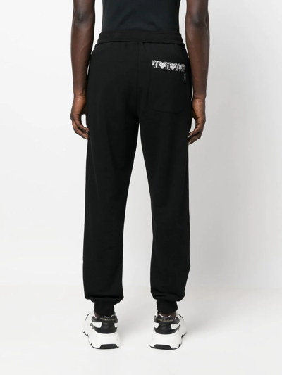 Versace Rear Baroque-print Detail Trousers In Black