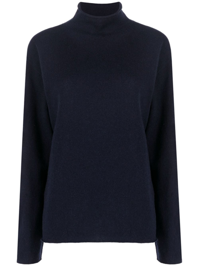 Shop Jil Sander Mock-neck Knitted Jumper In Blau