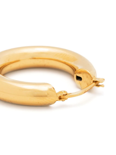 Shop Jil Sander Medium Hoop Earrings In Gold