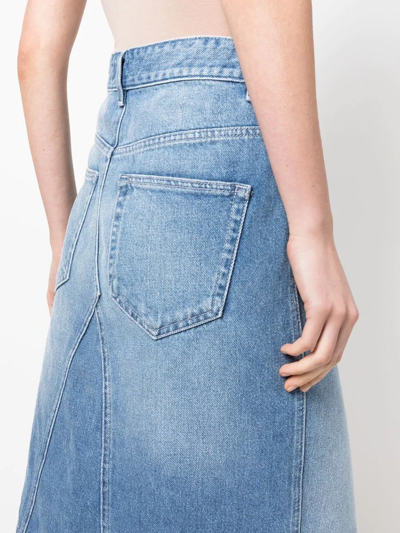 Shop Isabel Marant Étoile Washed-denim A-line Skirt In Blue