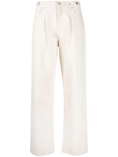 Shop Agolde Organic-cotton Straight-leg Jeans In Nude