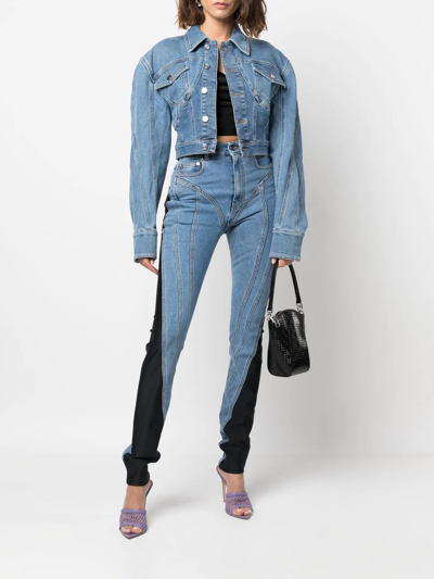 Shop Mugler High-rise Skinny Jeans In Blue