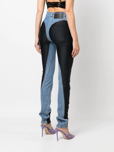 Shop Mugler High-rise Skinny Jeans In Blue