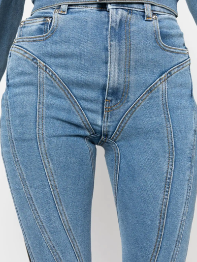 Shop Mugler High-rise Skinny Jeans In Blue