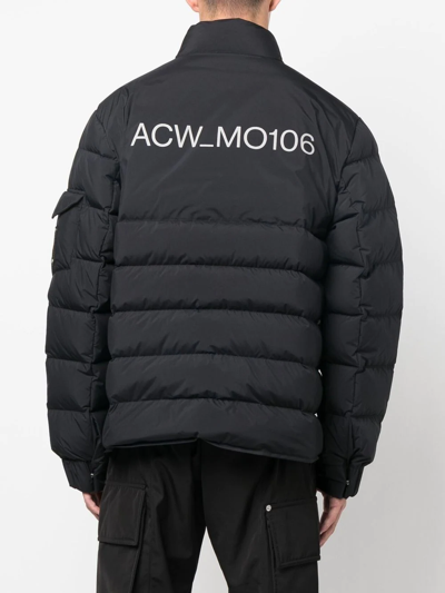 Shop A-cold-wall* Logo-print Padded Jacket In Schwarz