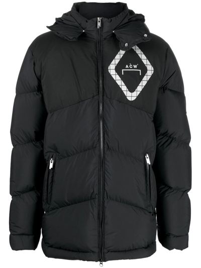 Shop A-cold-wall* Hooded Padded Jacket In Schwarz