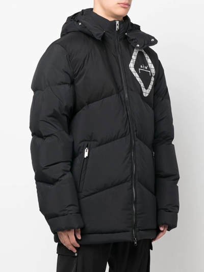 A-cold-wall* A-cold-wall Panelled Down Jacket In Schwarz