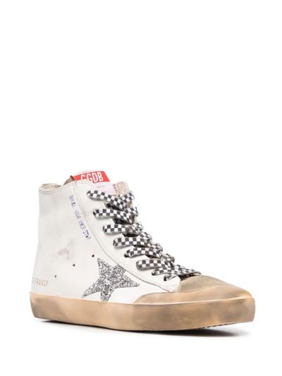 Golden Goose Francy High Top Leather Sneakers In Weiss