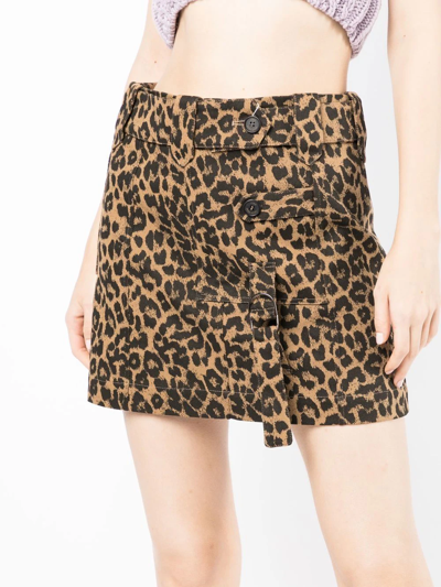 豹纹A字半身裙