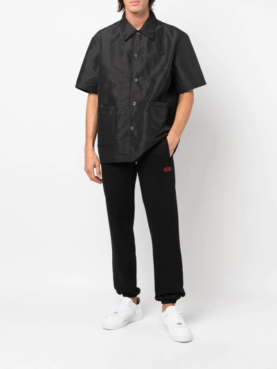 Gcds Tapered-leg Drawstring Trousers In Schwarz