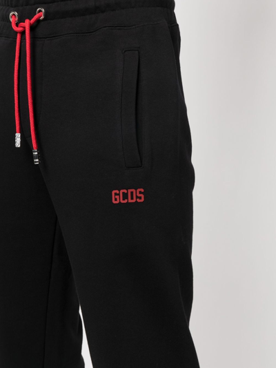 Shop Gcds Tapered-leg Drawstring Trousers In Schwarz