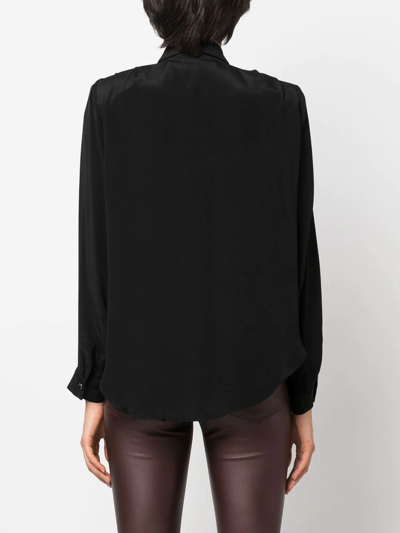 Shop Federica Tosi Button-up Long-sleeved Shirt In Schwarz