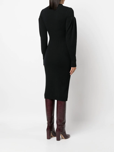 Philosophy Di Lorenzo Serafini Long-sleeve Knitted Midi Dress In Schwarz
