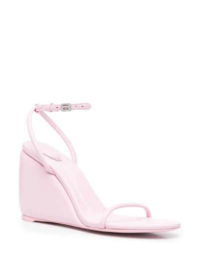 Shop Alexander Wang Ankle-strap Wedge-heel 50mm Sandals In Rosa