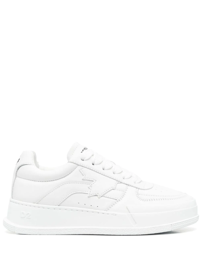 Shop Dsquared2 Maple-leaf Patch Low-top Sneakers In Weiss