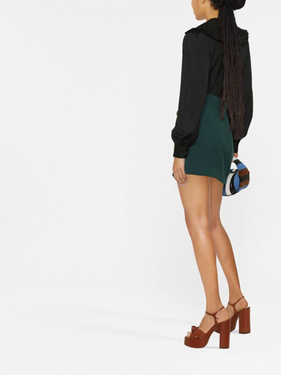 Shop Alessandra Rich Button-up A-line Skirt In Grün