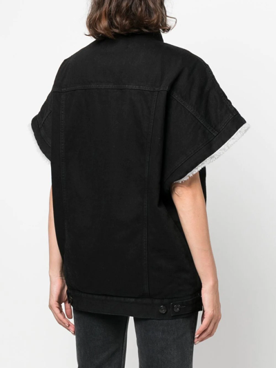 Shop 3x1 Short-sleeve Denim Jacket In Schwarz