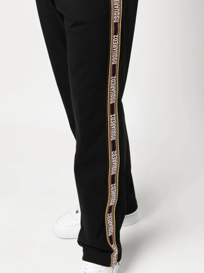 Dsquared2 Logo-trim Track Pants In Schwarz