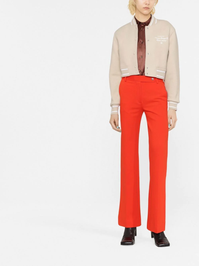 Shop Victoria Beckham Flared Tailored Tousers In Orange