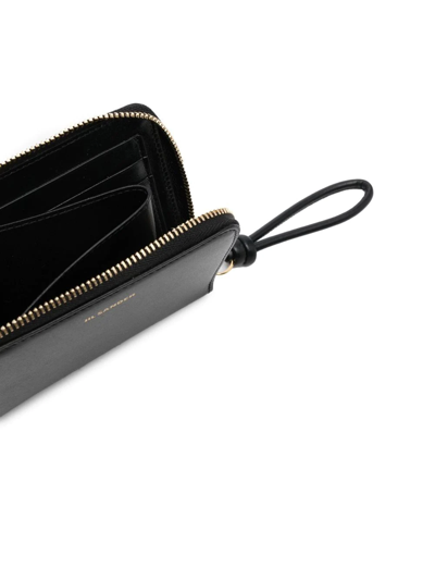 Jil Sander Embossed-logo Detail Wallet In Schwarz