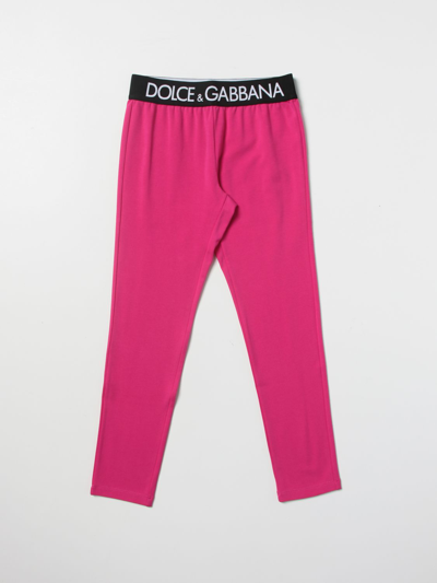 Shop Dolce & Gabbana Leggings With Logo In Multicolor