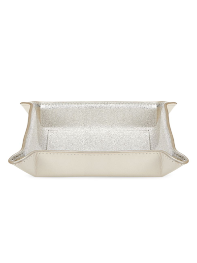 Shop Graphic Image Leather Valet Tray In Platinum Metallic