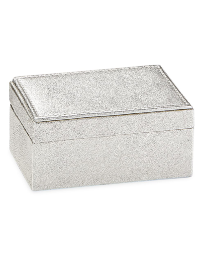 Shop Graphic Image Small Leather Box In Platinum Metallic