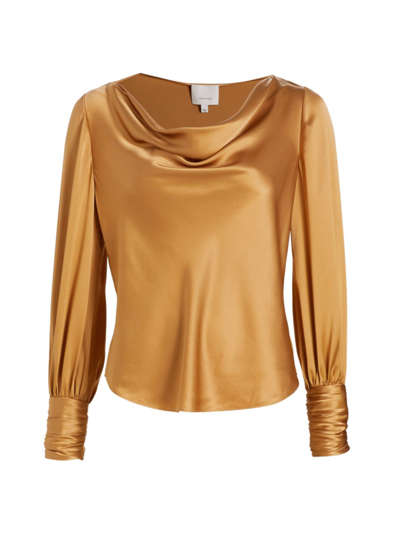 Shop Cinq À Sept Women's Taylee Cowlneck Silk Blouse In Cinnamon