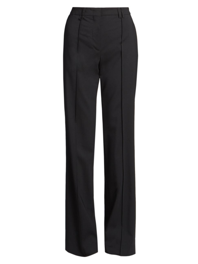 Shop Jacquemus Women's Pleated High-waisted Pants In Black