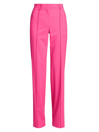 Shop Jacquemus Women's Pleated High-waisted Pants In Pink
