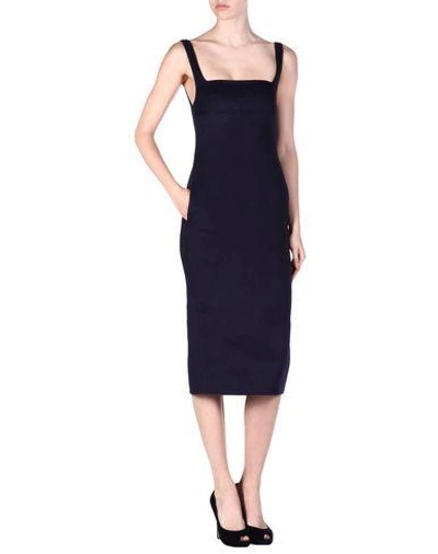 Shop Rochas Midi Dress In Dark Blue