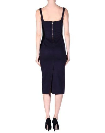 Shop Rochas Midi Dress In Dark Blue