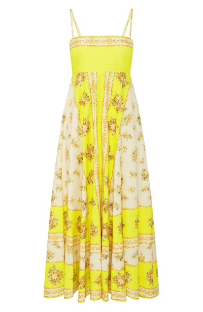 Shop Alemais Catalina Midi Dress In Lemon