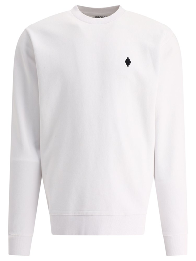 Shop Marcelo Burlon County Of Milan Logo Embroidered Crewneck Sweatshirt In White