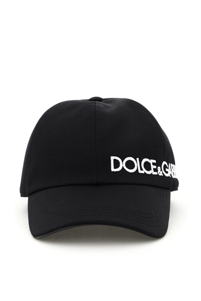 Shop Dolce & Gabbana Baseball Cap With Logo Embroidery In Black