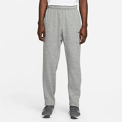 Shop Nike Men's Therma-fit Sweatpants In Dark Grey Heather/particle Grey/black