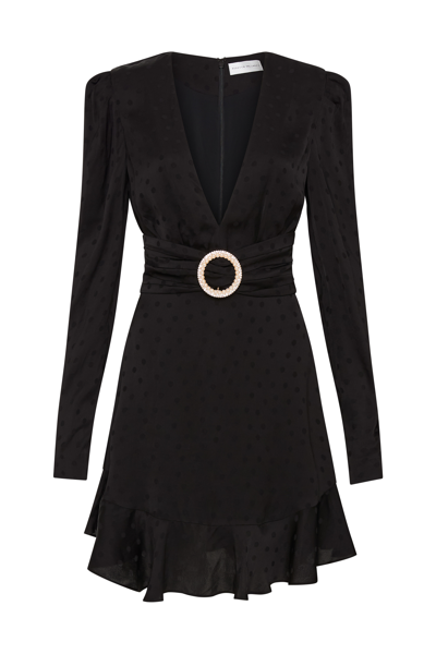 Shop Rebecca Vallance -  Golightly L/s Mini Dress  - Size 12 In Black