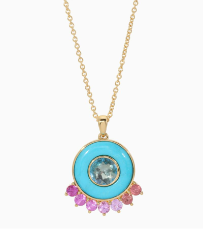 Shop Emily P Wheeler Emily P. Wheeler Yellow Gold, Topaz, Sapphire And Turquoise Anna Necklace