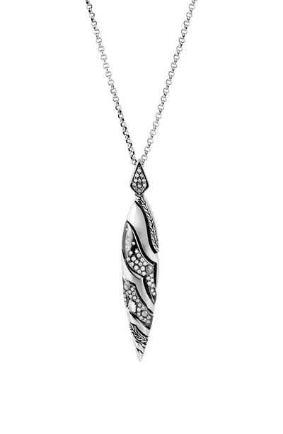 Shop John Hardy Sterling Silver & Grey Diamond Lahar Pendant Necklace