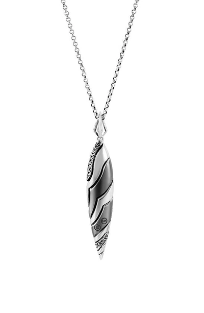 Shop John Hardy Sterling Silver & Grey Diamond Lahar Pendant Necklace