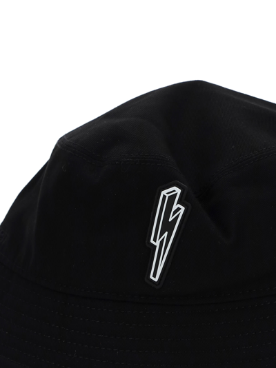 Shop Neil Barrett 3d Bolt Bucket Hat In Black White
