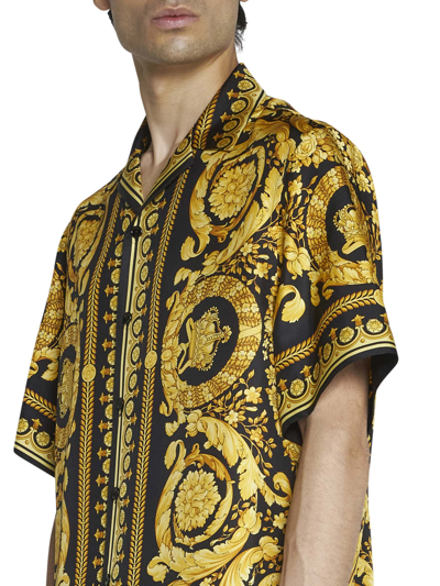 Shop Versace Shirt In Nero Oro